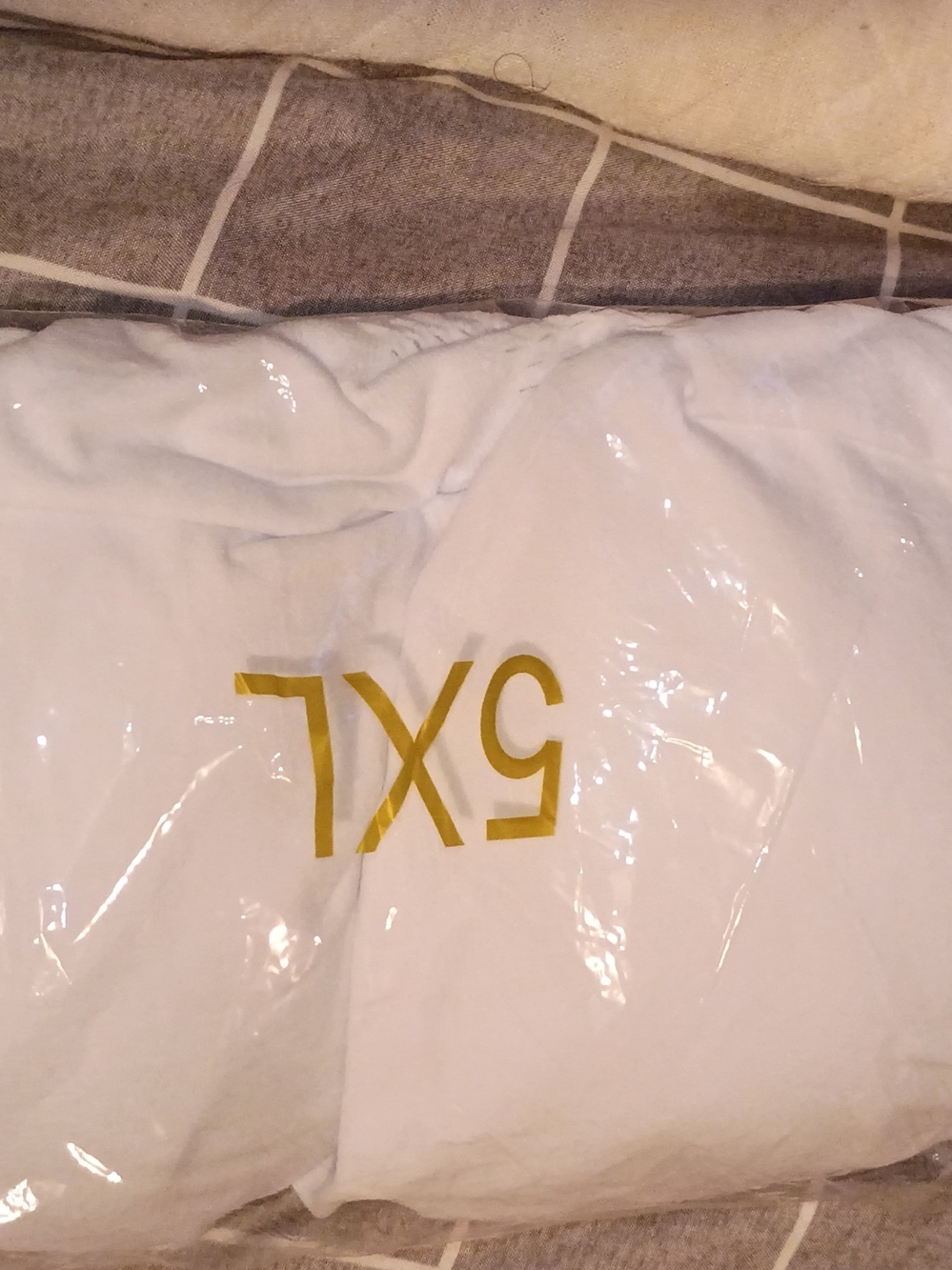 5XL White Duvet Cover with Gold Logo - Unbranded